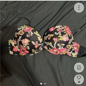 Victoria's Secret Floral Push-Up Bra - Black